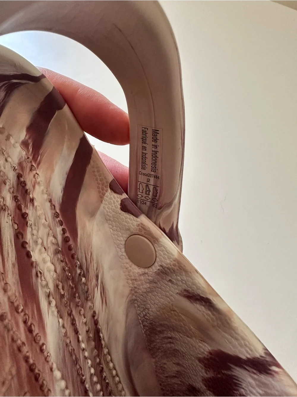 CROCS Kids Marbled Pink & Cream Slip-On Clogs